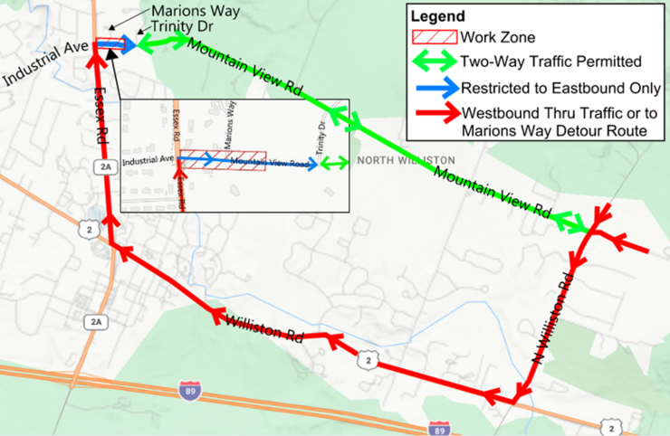 Closure Map of Mtn. View Road